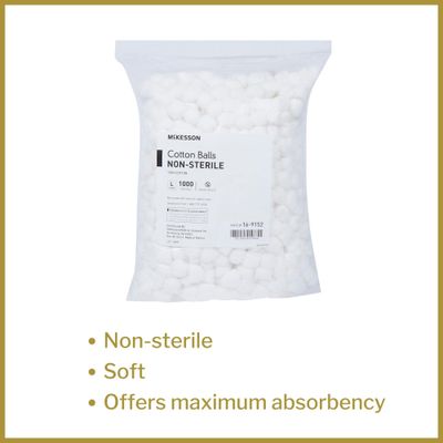 McKesson Cotton Balls [1000 Count] Bulk, 100% Pure Cotton Balls for Face, Nail Polish Remover, Makeup, Large Jumbo Size