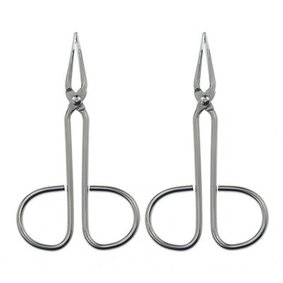 Motanar (2 Pack) Scissors Shaped Eyebrow Tweezers Clip - Flat Tip Tweezers Hair Plucker for Hair and Eyebrows Personal Care Multicolor (Silver &amp; Straight)