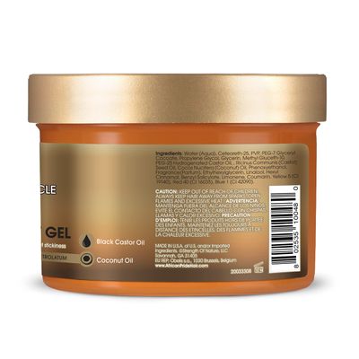 African Pride Black Castor Miracle Extra Hold Braid, Loc, Twist Gel, Tames Frizz &amp; Edges, No Parabens, Sulfates, Mineral Oil or Petrolatum, Contains Black Castor &amp; Coconut Oil