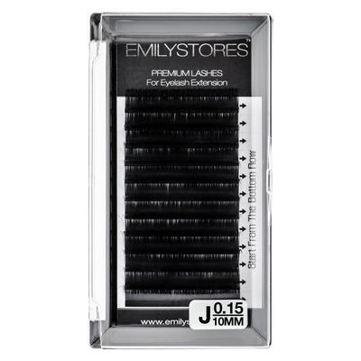 EMILYSTORES Lash Extensions 0.15mm Thickness J Curl 10mm Length Individual Volume Natural Eyelashes For Eyelash Extensions(0.15,J,10mm)