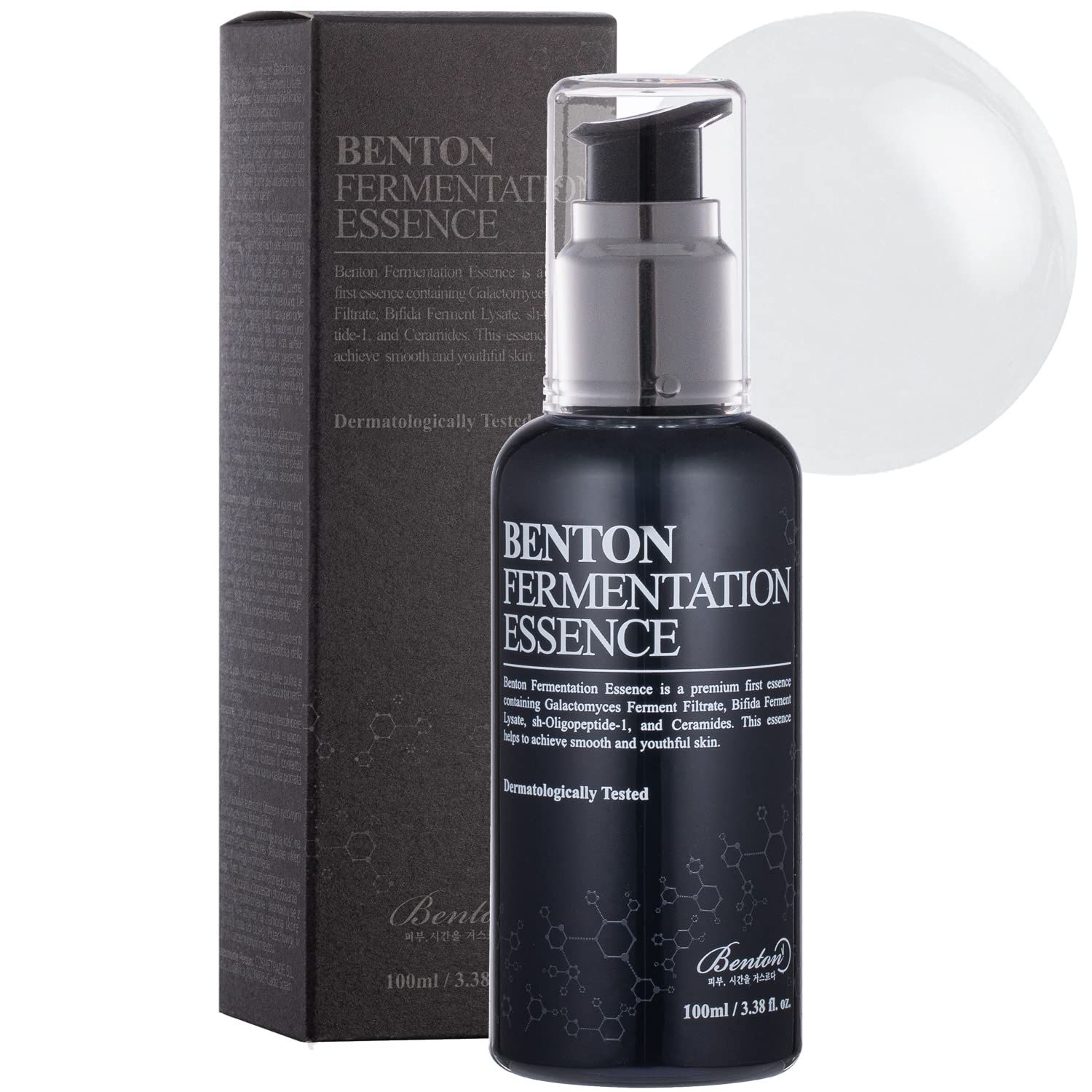 BENTON Fermentation Essence (100ml) - Galactomyces Ferment Filtrate &amp; Bifida Skin Fiirming &amp; Vitalizing Essence, Anti-Wrinkle, Hydrating, for Dull &amp; Dry Skin