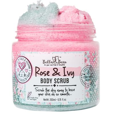 Bella &amp; Bear Rose &amp; Ivy Body Scrub - Vegan &amp; Cruelty-Free Oil-Free Exfoliator | Polish Your Skin to Perfection | 6.7oz of Floral Bliss for All Women