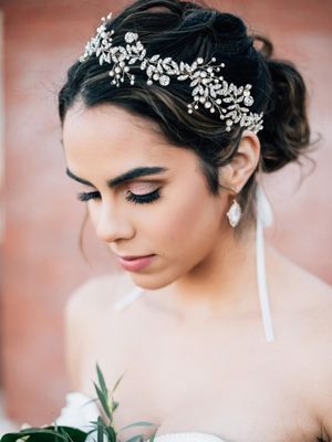 SWEETV Crystal Bridal Headpieces for Brides Silver Wedding Hair Accessories Bride Headband Pearl Hair Vine Rhinestone Hair Pieces for Women