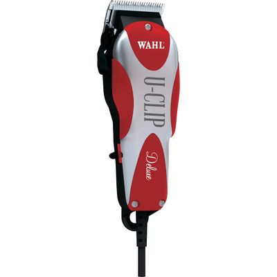 Wahl Professional Animal Deluxe U-Clip Pet, Dog, &amp; Cat Clipper &amp; Grooming Kit - Red and Chrome