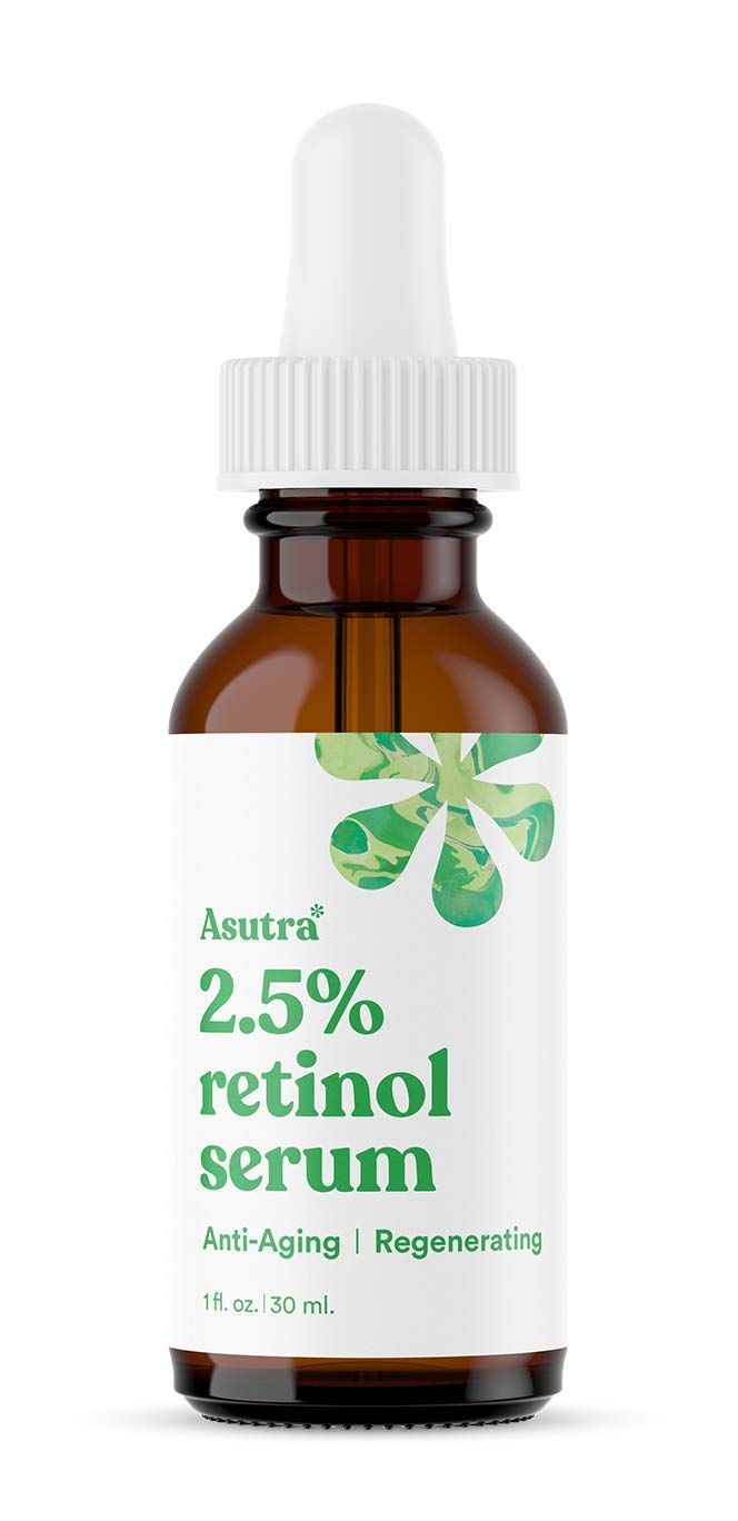 ASUTRA 2.5% Retinol Serum, 1 fl oz - Hyaluronic Acid, Vitamin E, Wheat Germ, Aloe, &amp; Jojoba Oil, Plumping Face Serum