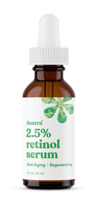 ASUTRA 2.5% Retinol Serum, 1 fl oz - Hyaluronic Acid, Vitamin E, Wheat Germ, Aloe, &amp; Jojoba Oil, Plumping Face Serum