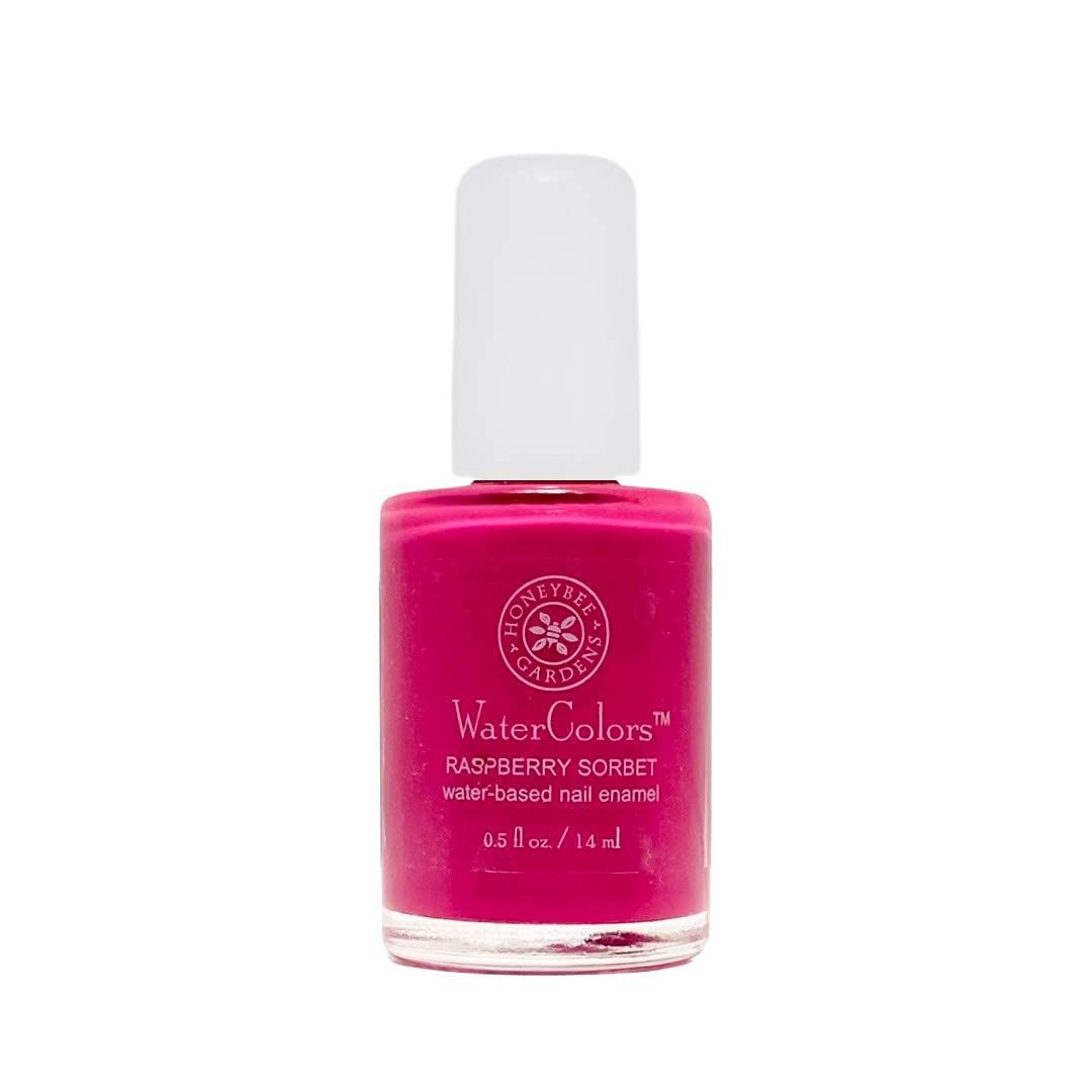Honeybee Gardens Water-Based Nail Enamel, Raspberry Sorbet, Matte Rich Bright Raspberry, Eco-Friendly, Odorless &amp; Vibrant Polish, 0.5 fl oz