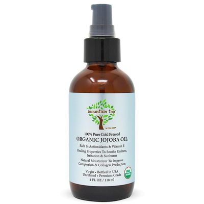 MOUNTAIN TOP Jojoba Oil (4 oz / 118 mL) USDA Organic 100% Pure Cold Pressed Unrefined, Hexane-Free Base Carrier Oil - Premium Grade Natural Moisturizer for Skin, Hair, &amp; Face