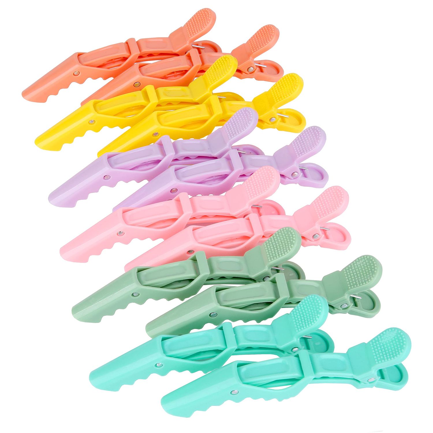 HH&amp;LL Hair clips for Styling 12 pcs - Wide Teeth &amp; Double-Hinged Design - Alligator Styling Sectioning Clips of Professional Hair Salon Quality (Colorful)