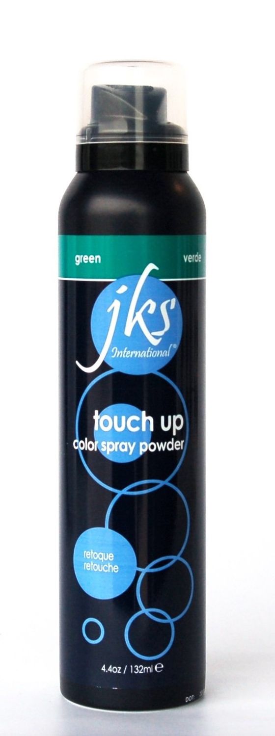 JKS Touch Up Spray GREEN, temporary hair color spray powder for Highlights, Ombres