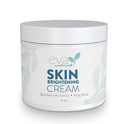 Eva Naturals Skin Enhancing Cream (4 oz) - Brightness &amp; Tone Improvement Complex for Face - Encourages Collagen Production - With Bearberry, Licorice, Kojic Acid