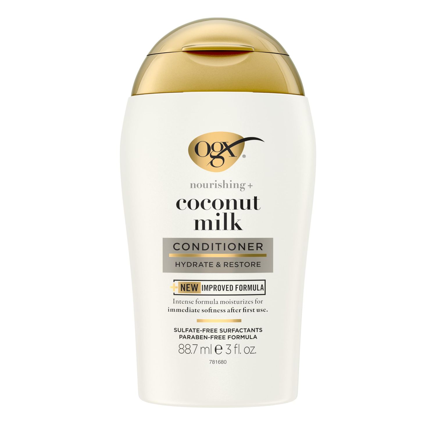 OGX Nourishing + Coconut Milk Moisturizing Conditioner, Hydrating &amp; Restoring Conditioner Moisturizes for Soft Hair After the First Use, Travel Size, TSA-Compliant, 3 fl. oz