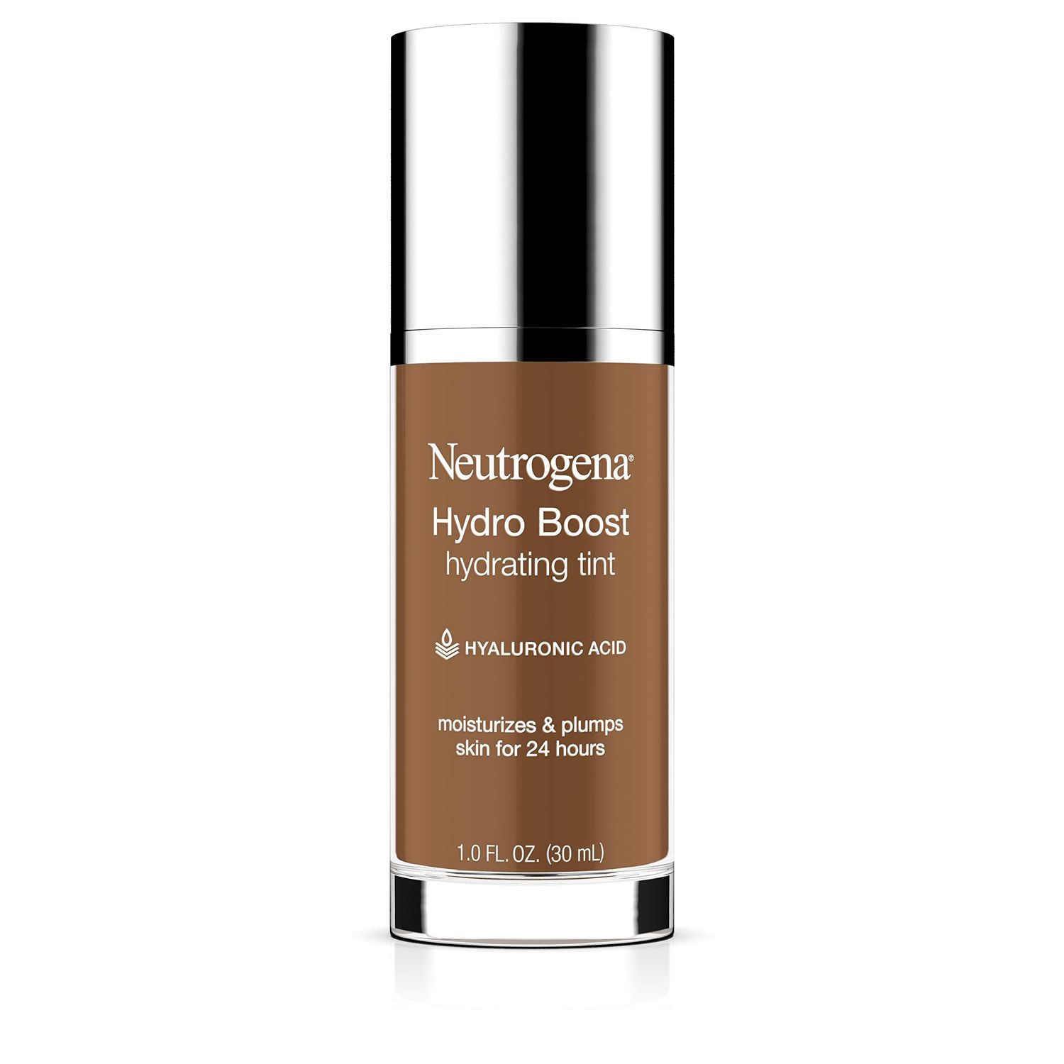 Neutrogena Hydro Boost Hydrating Tint with Hyaluronic Acid, Lightweight Water Gel Formula, Moisturizing, Oil-Free &amp; Non-Comedogenic Liquid Foundation Makeup, 135 Chestnut Color 1.0 fl. oz