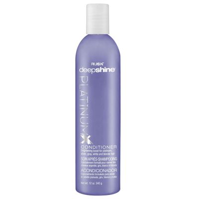 RUSK RUSK Deepshine Platinum Conditioner, 12 Oz, Gentle Conditioner Eliminates Brassiness, Brightening Boost for Platinum, Silver, Gray, White, and Blonde Hair, 1 ct.