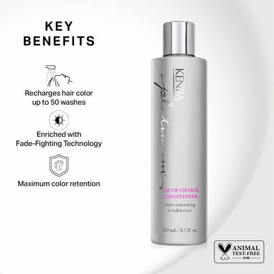 Kenra Platinum Color Charge Conditioner | Color Extending | Recharges Hair Color Up To 50 Washes | Lightweight Moisturizer | Maximum Color Retention | All Hair Types & Colors | 8.5 fl. Oz