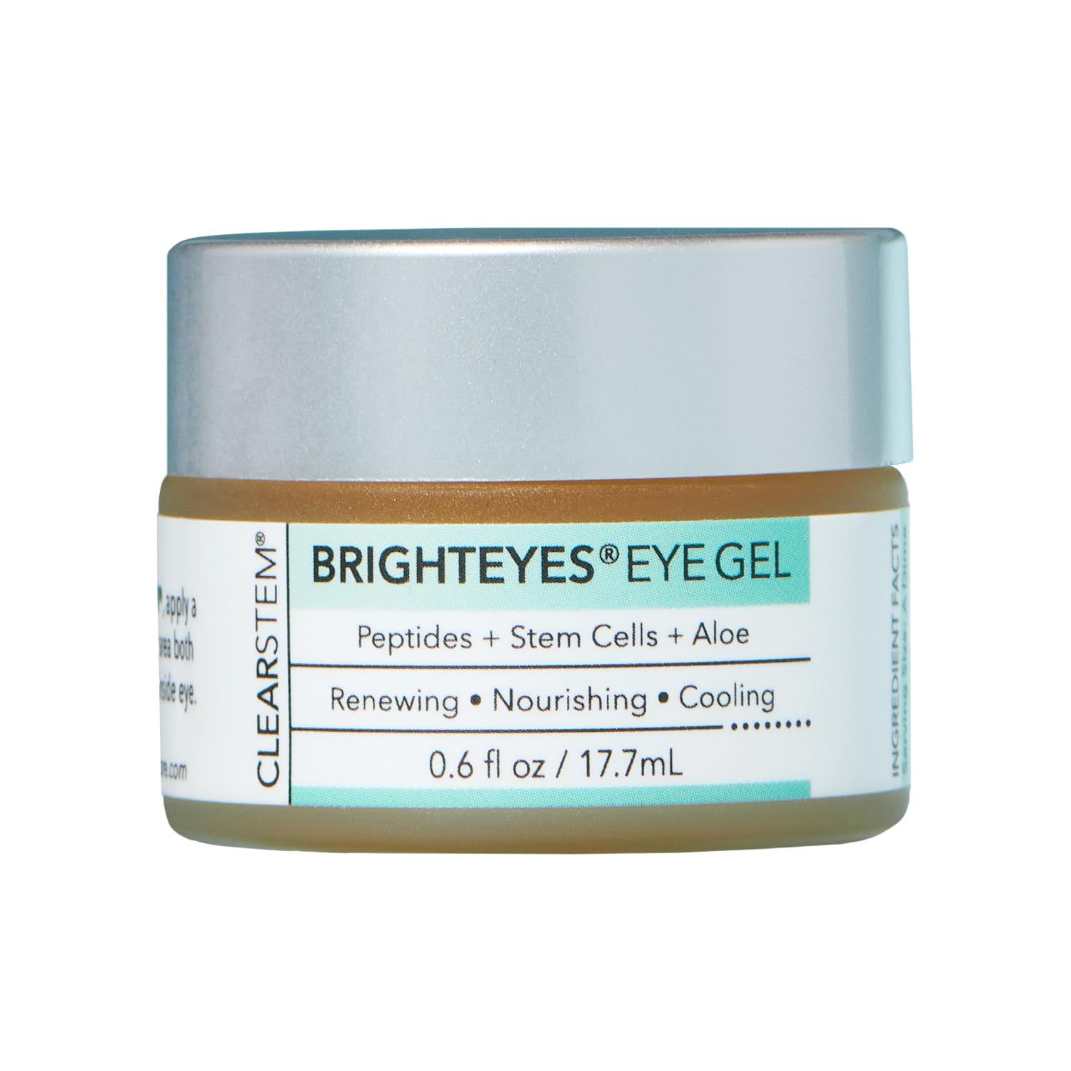 CLEARSTEM - BRIGHTEYES - Nourishing Anti-Aging Eye Gel - For Puffy Eyes, Crow&#39;s Feet, &amp; Dark Circles - Made with Collagen, Stem Cells, Peptides &amp; Aloe Vera - Vegan - Gluten Free - Men &amp; Women - 0.6 oz