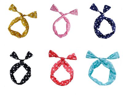 LOVEF Women Ladies Rockabilly Hair Bands Head Wrap Vintage Headbands Wired Retro Scarf 5 Pcs Random Color