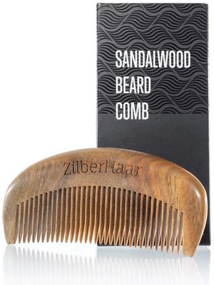 ZilberHaar Beard Comb - 100% Sandalwood - Essential Beard Care Accessory for Men - Hand Made