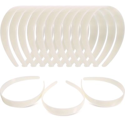 HESTYA White Plastic Headbands DIY 1 Inch Plain Blank No Teeth Hair Bands Plain Headbands for Women Halloween Christmas