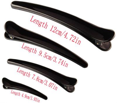 12 Pcs Black Duckbill Clips - DIY Tip Mouth Clip Spring Clip Hair Clips Hair Pins Handmade Headdress Accessories for Women (Length 12cm/4.72in)