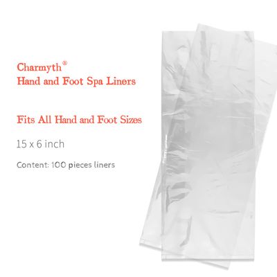 Charmyth Liners Hand or Foot Disposable Thermal Heated Mitt Liners Paraffin Bath Treatments Bags Plastic Liner Socks and Gloves for Hot Wax Therapy (100)