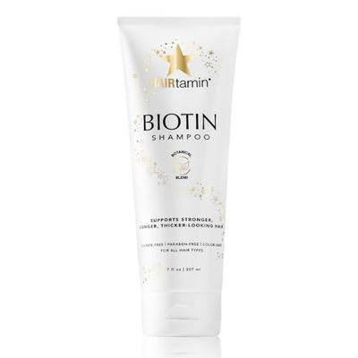 HAIRtamin Biotin Shampoo - Helps to Support Stronger, Longer, Thicker-Looking Hair with Sulfate-Free, Hydrating, Vitamin Rich Formula Shampoo, Made With Vitamin B5, Cucumber Extract, Aloe Vera