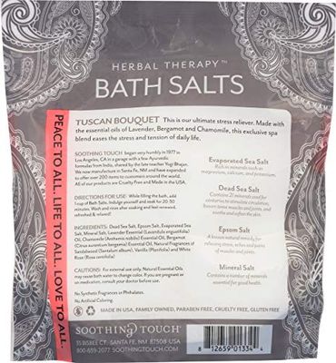 Soothing Touch Rest &amp; Relax Tuscan Bouquet Bath Salts Lavender Chamomile &amp; Bergamot, Floral, 32 Oz