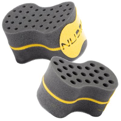 NuDred Hair Sponge for Black Men and Women, Hair Twisting Sponge, Barber Curling Care Tool for Afro, Dreads, Curls, Coils &amp; Twists (Black, Double Sided, Oval, Plastic Handle)