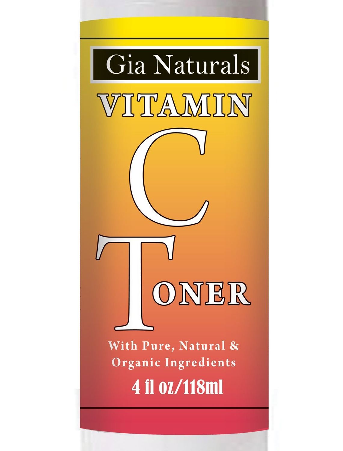 Gia Naturals Vitamin C Facial Toner. Pure, Natural and Organic. Freshner. Antioxidants, Age-Fighting, Brightens, Reduces Pores, PH Balances, Made in USA