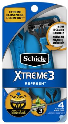 Schick Xtreme 3 Blade Refresh Scented Disposable Razor for Men, 12 count