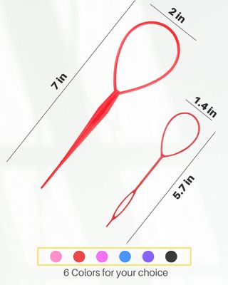 Topsy Tail Hair Tool for Women with 100 Colorful Hair Elastics, 12 Pcs Pull-Through Hair Accessories for Girls by MoHern