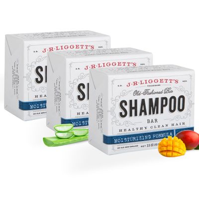 JRLIGGETT&#39;S All-Natural Shampoo Bar, Moisturizing Formula -Supports Strong and Healthy Hair -Nourish Follicles with Antioxidants and Vitamins -Detergent and Sulfate-Free, Set of Three,3.5 Ounce Bar