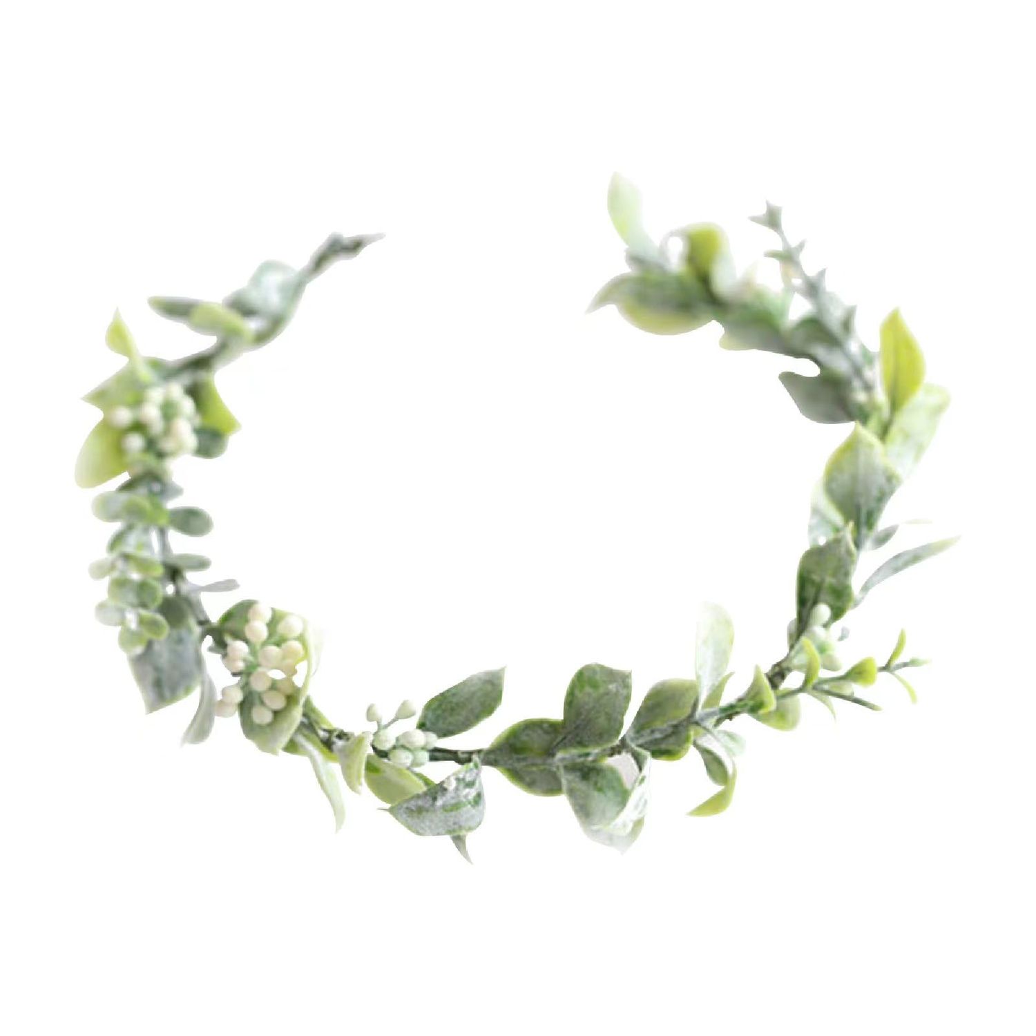 FIDDY898 Green Leaf Flower Crown Eucalyptus Crown Wedding Bridal Maternity Photo Props Headpiece Style1