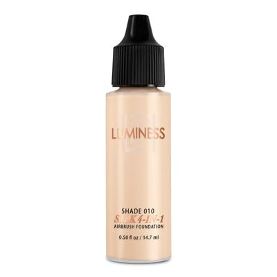 Luminess Air Silk 4-In-1 Airbrush Foundation- Foundation, Shade 010 (.5 Fl Oz) - Sheer to Medium Coverage - Anti-Aging Formula Hydrates and Moisturizes - Professional Makeup Kit for Cordless Air Brush