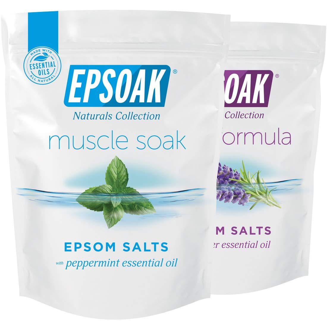 Epsoak Scented Epsom Salt Bundle - Sleep Formula 2 lbs. &amp; Muscle Soak 2 lbs.