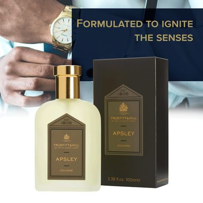 Truefitt &amp; Hill Luxury Cologne - Apsley - Premium Long-Lasting Spice and Wood Men's Fragrance Presented in a Beautifully Etched Traditional Atomizer Bottle - 3.38 oz.