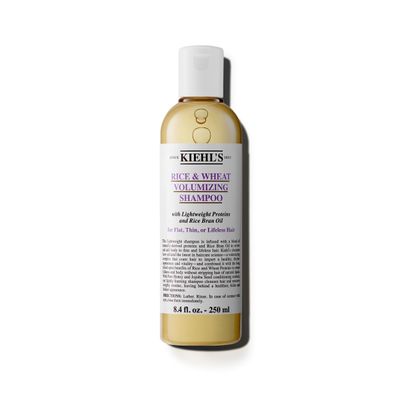 Kiehl&#39;s Rice and Wheat Volumizing Shampoo, Gentle Hair Shampoo for Thin or Flat Hair, Helps Boost Volume for Thicker Looking Hair, with Lightweight Proteins and Rice Brain Oil - 8.4 fl oz