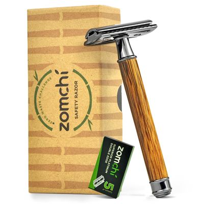 Razors for Men or Women, Eco Razor with Long Natural Bamboo Handle, Double Edge Safety Razor, Fits All Standard Razor Blades (Thin)