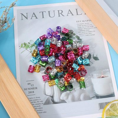100Pcs Adjustable Dreadlocks Hair Braid Beads Rings Metal Cuffs For Hair Decoration Wig Accessories Women Girls Braiding and Hairstyles(colorful)