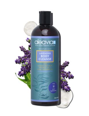 Aleavia Lavender Body Cleanse - Organic &amp; All-Natural Prebiotic Body Wash, Scented with Pure Essential Oils - Nourish Your Skin Microbiome - 16 Oz.