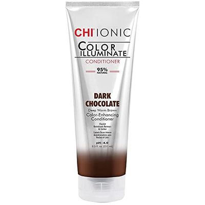 CHI Color Illuminate Conditioner, Helps Maintain Fresh Color In Natural &amp; Color-Treated Hair, Sulfate, Paraben, &amp; Cruelty-Free, Dark Chocolate, 8.5 Oz