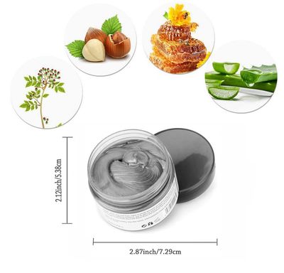 Silver Gray Hair Color Wax, Natural Hairstyle Wax 4.23 oz, Temporary Hairstyle Cream for Party, Cosplay, Halloween, Daily use, Date, Clubbing (Silver Grey)