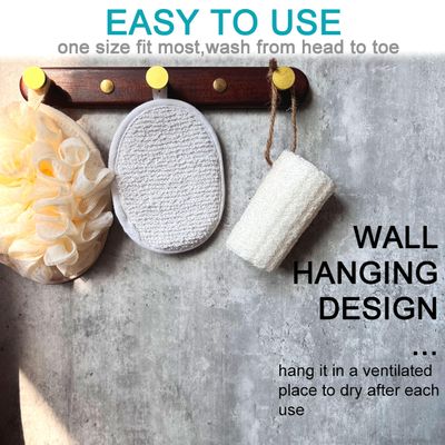 6 pcs/Set 4.3"5.7" Natural Exfoliating Face Body Pad Loofah Sponge Facial Brush - Shower Scrubber - Body Bath Spa for Men & Women, Renewable Resource - Pack of 6