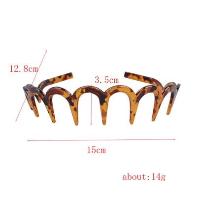 2Pcs Women Comfortable Shark Tooth Comb Headband Hair Band U Toothed Headband Lady Hair Accessory (Dark coffee color + Light red)