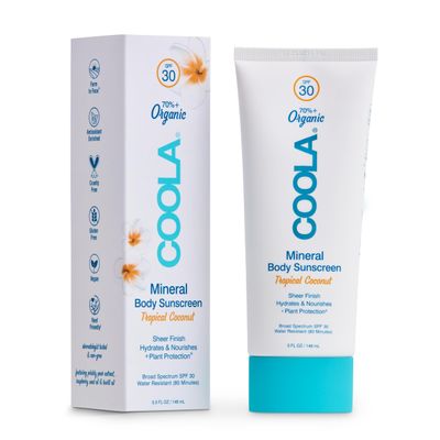 COOLA Organic Mineral Sunscreen SPF 30 Sunblock Body Lotion, Dermatologist Tested Skin Care for Daily Protection, Vegan and Gluten Free, Tropical Coconut, 5 Fl Oz