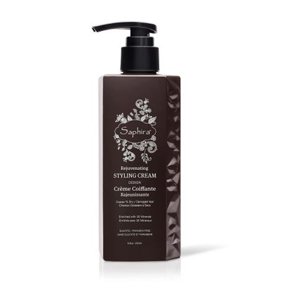 Saphira Rejuvenating Styling Cream, Frizz Control Hair Smoothing Cream and Styling Formula with 26 Dead Sea Minerals, Finishing Cream for Medium to Firm Hold, Sulfate-Free, Paraben-Free, 8.5 Ounce