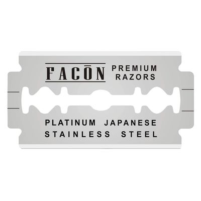 50 Facn Platinum Japanese Stainless Steel Double Edge Razor Blades for Safety Razor - Close Smooth Shaving Experience - 200+ Shaves