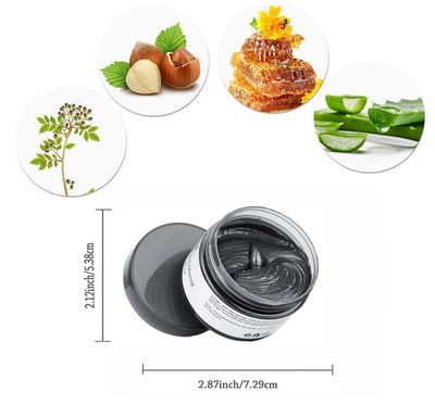 Black Hair Color Wax, Instant Hairstyle Cream 4.23 oz, Temporary Natural Hair Wax for Party, Cosplay, Halloween, Daily use, Date, Clubbing (Black)