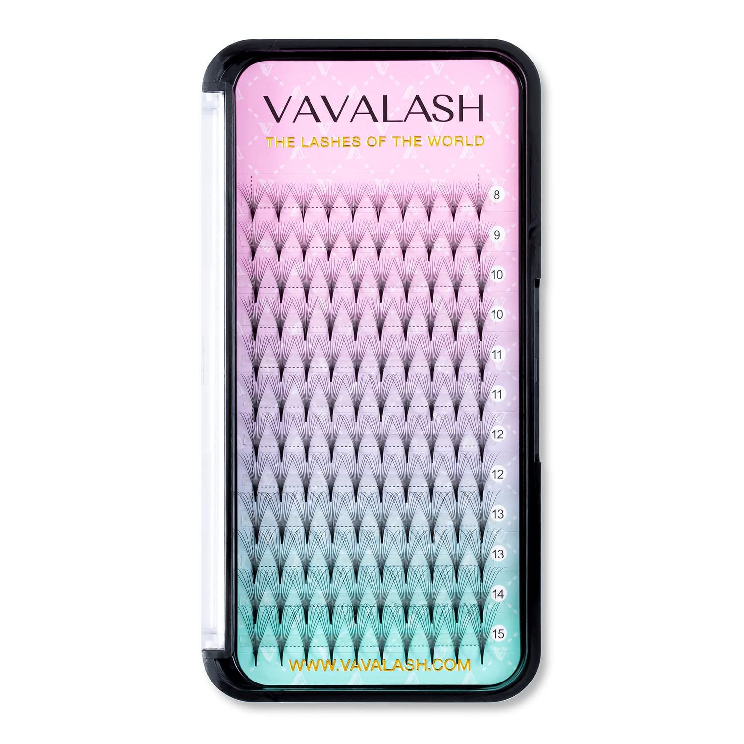 Eyelash Extensions 3D 4D 5D 6D 8D 9D 10D Thickness 0.07/0.1 C/D Curl Eyelashes Middle Stem Premade Fans Russian Volume Lash Extensions Supplies (Middle Stem 10D-0.07-D-8-15mm)