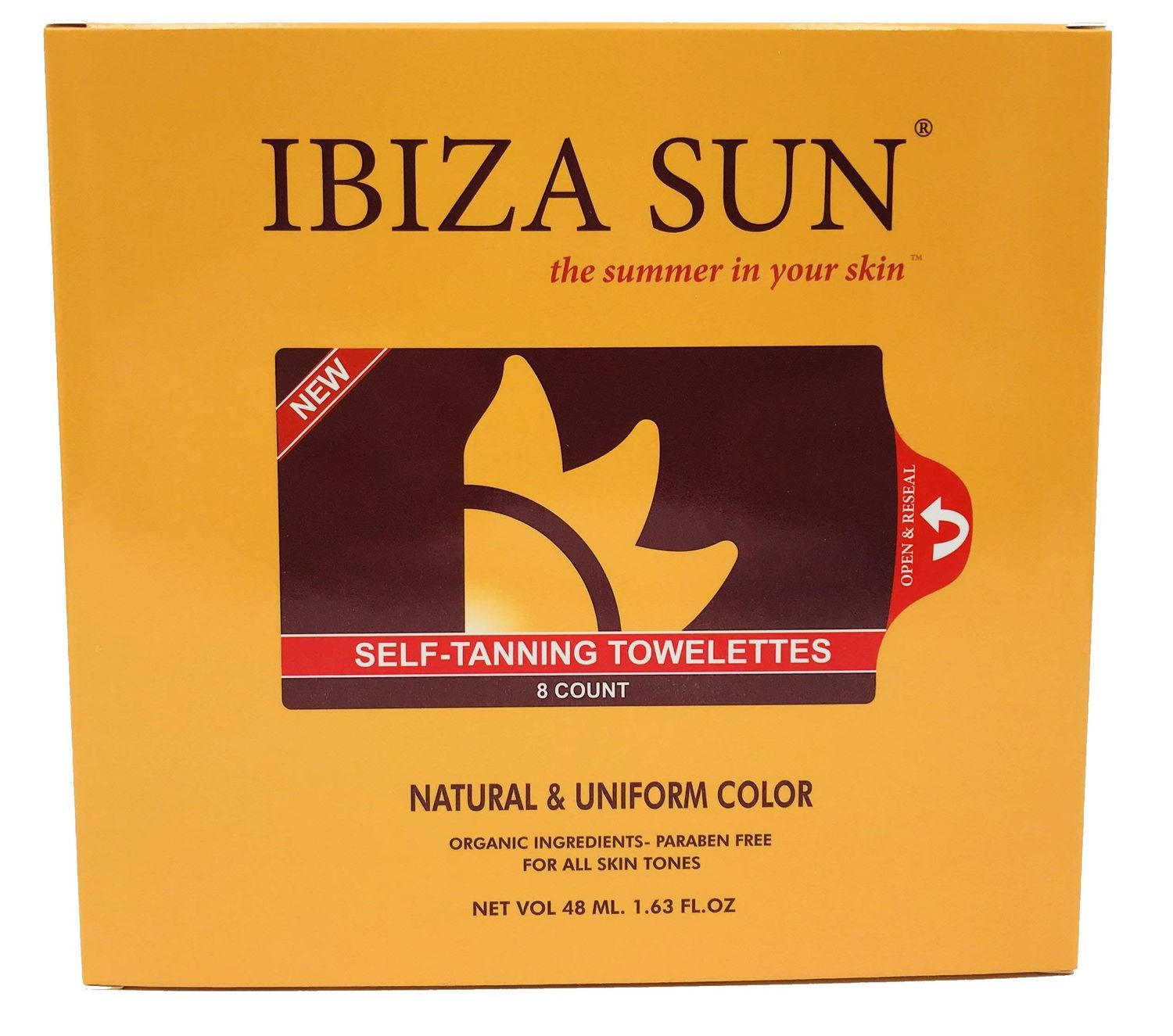 Ibiza Sun Organic Self Tanner Natural Ingredients Sunless Tanning Wipes 100% Raw for Face &amp; Body - Self Tanning Towelettes - Tan Towels - For all skin tones -8 count.
